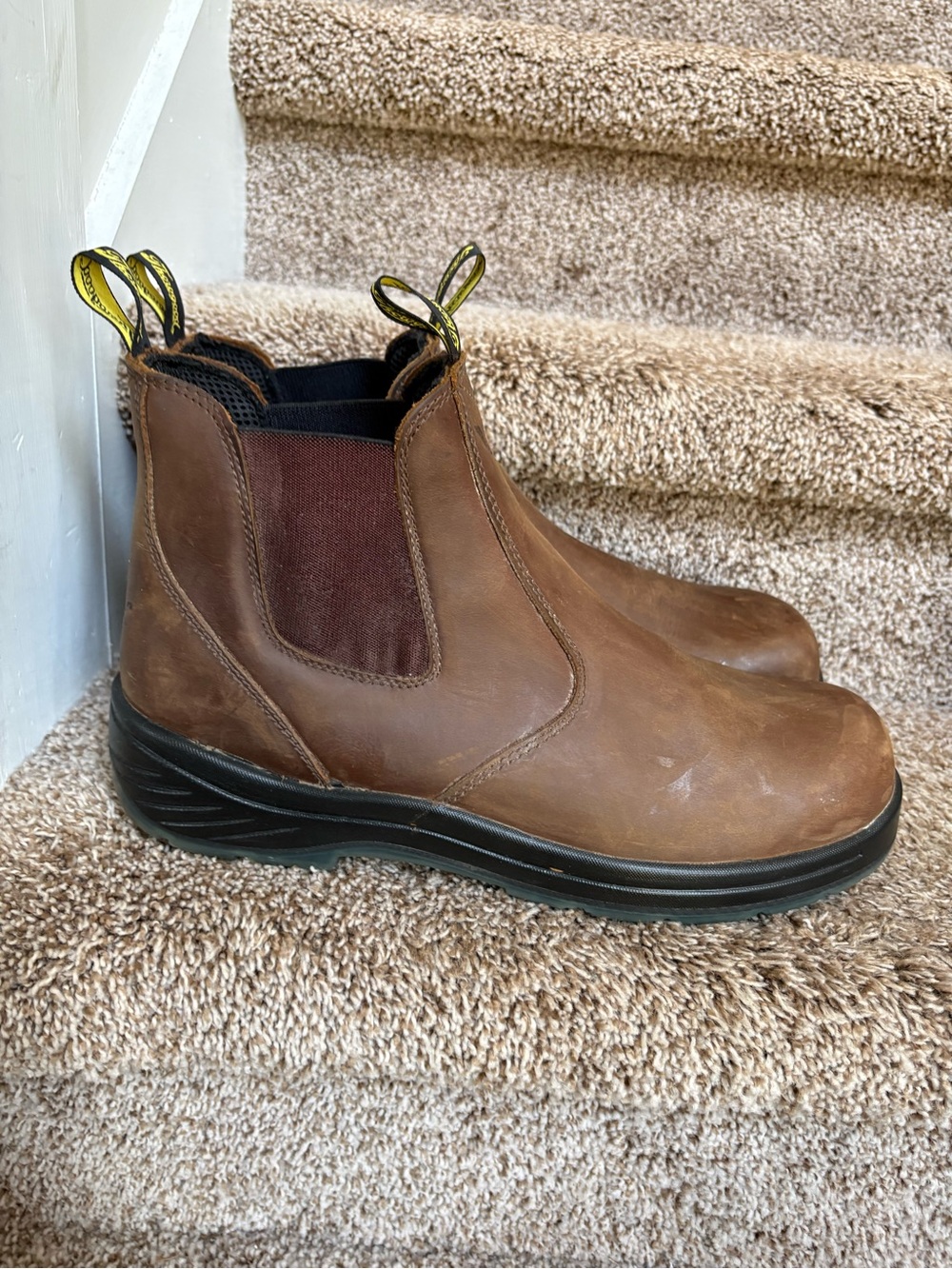 Thorogood Men's Brown Leather Slip-On Chelsea Work Boots